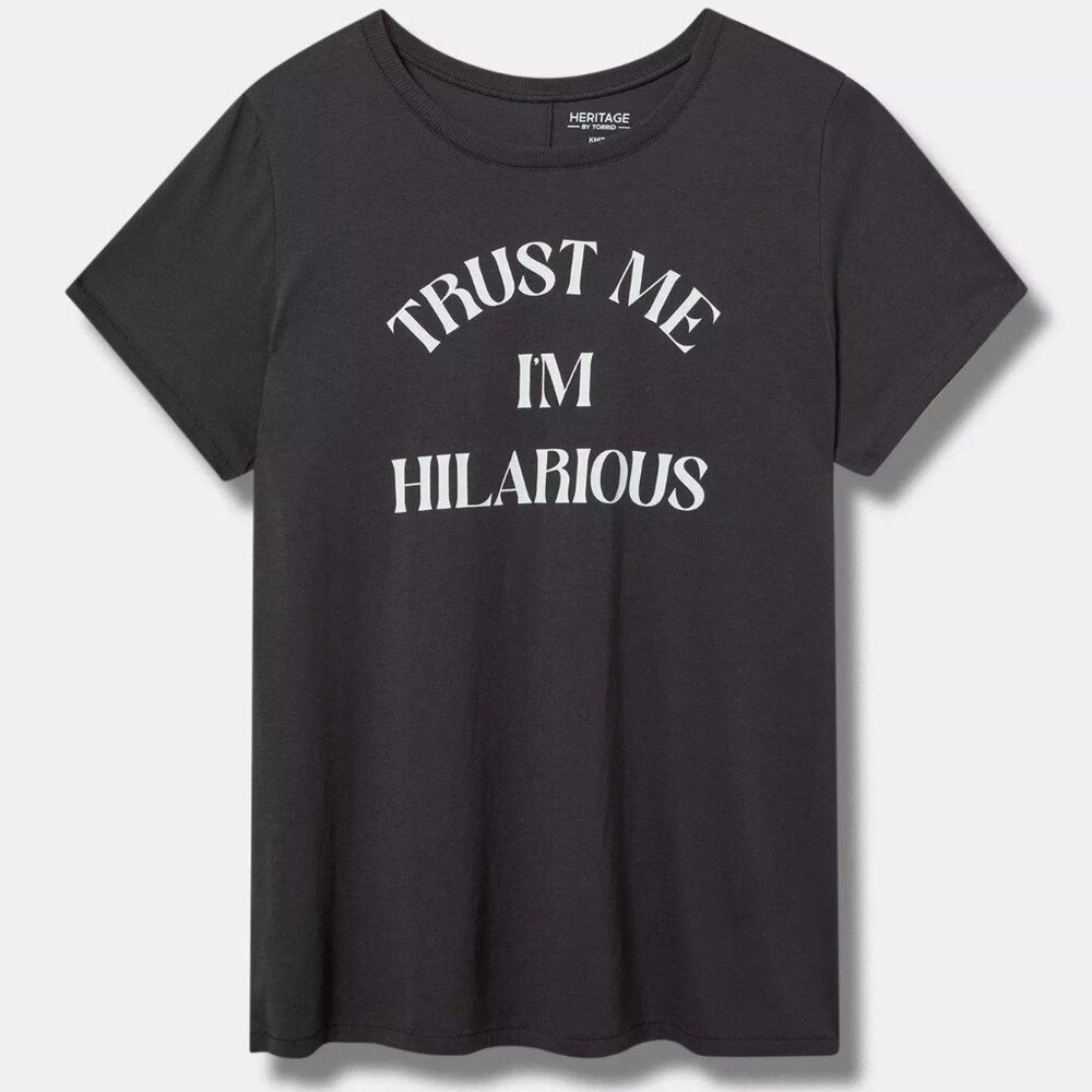 ❤️NWT TORRID TEE "I'M HILARIOUS" SOFT COTTON CREW NECK GRAPHIC TOP PLUS
